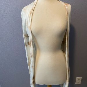 Long tie-dye open cardigan (cream): Size S